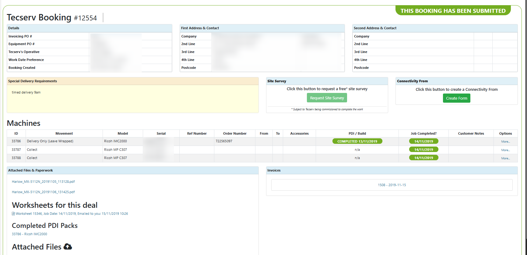 Review Past Jobs