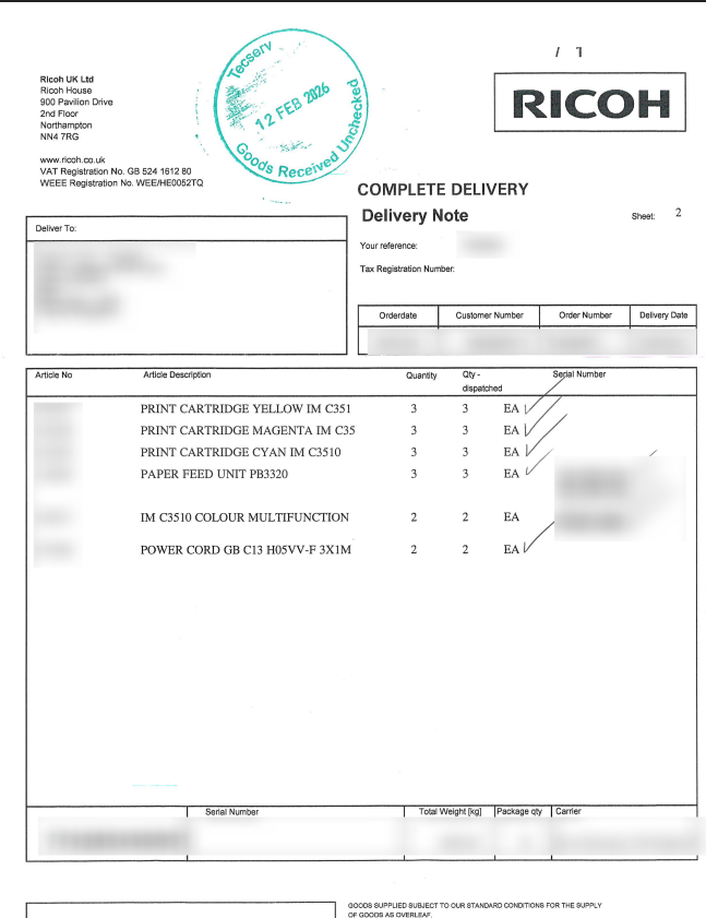 Delivery Notes & PODs